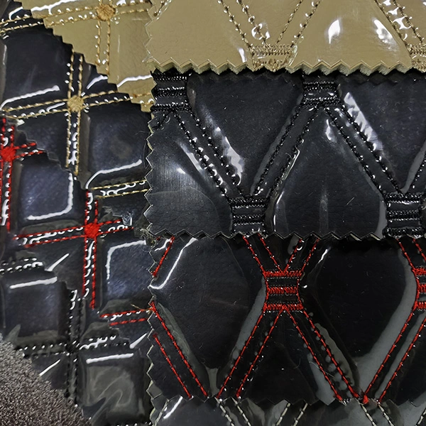 Embroidery Leather With PVC Clear Sheet